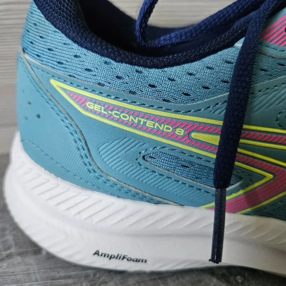 Asics Gel-Contend 8 Womens Running Shoes Size 10.5 Blue Pink With AmpliFoam Sole